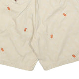 TOMMY HILFIGER Mens Beige Pineapple Embroidered Casual Shorts L W36 Summer