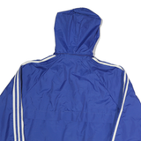 ADIDAS Mens Blue Zip Jacket M Polyester Track Plain Striped Classic Sportswear