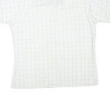 GINO FABRINI Mens White & Blue Checked Shirt Cotton Blend XL Casual Short Sleeve
