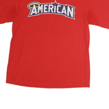 MAJESTIC Mens Red American Graphic T-Shirt L Short Sleeve Crew Neck Sporty