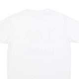 LM Mens White I Heart Racing Graphic T-Shirt L Short Sleeve Crew Neck