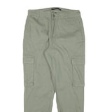 ONLY Womens Cotton Blend Green Relaxed Cargo Tapered Trousers W28 L28