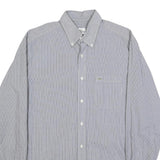 LACOSTE Mens Blue Pattern Shirt L Cotton Classic Button-Down Long Sleeve