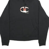 CHAMPION Womens Black Hoodie M Cotton Blend Pullover Casual Sportswear