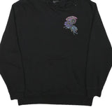 ALAB Mens Black Graphic Print Pullover Hoodie L Cotton Blend Casual