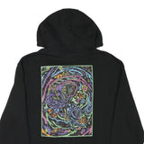 ALAB Mens Black Graphic Print Pullover Hoodie L Cotton Blend Casual