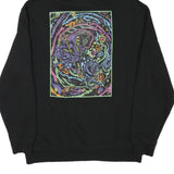 ALAB Mens Black Graphic Print Pullover Hoodie L Cotton Blend Casual