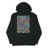 ALAB Mens Black Graphic Print Pullover Hoodie L Cotton Blend Casual