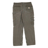 CARHARTT Womens Cotton Blend Regular Fit Grey Workwear Cargo Trousers W35 L29