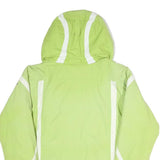 COLUMBIA Mens Green & White Outdoor Jacket XL Polyester Blend Zip Hooded