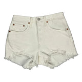 Levis Denim Shorts - 26W UK 6 White Cotton