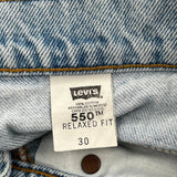 Levis Denim Shorts - 28W UK 10 Light Wash Cotton
