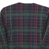 KASPAR Womens Navy & Green Tartan Wool Blend Button Jacket S Woven Classic