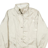 CURRENT SEEN Womens Cream Zip Jacket L Polyester Plain Lightweight Stylish