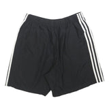 ADIDAS Mens Black Casual Shorts L W34 Polyester Sportswear Elastic Waistband