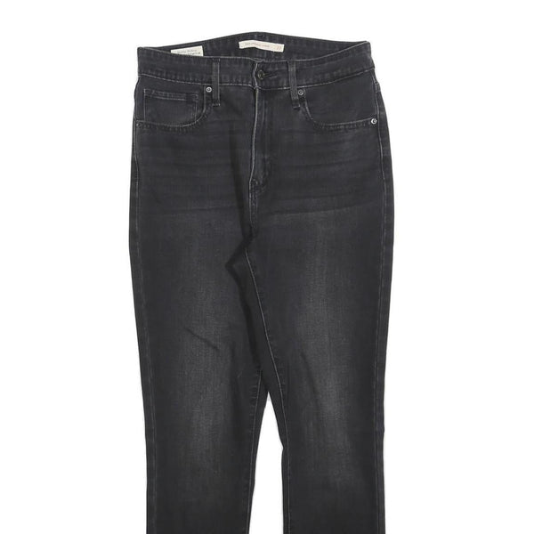 LEVI'S 721 Womens Jeans Black Slim Skinny Denim Medium W26 L25 Stylish Stretch