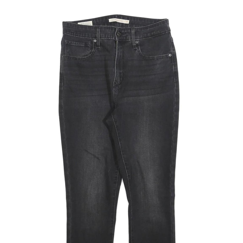 LEVI'S 721 Womens Jeans Black Slim Skinny Denim Medium W26 L25 Stylish Stretch