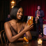 Seashell Leo Lion iPhone 15 Pro Case - Lifestyle photo showing phone case in use