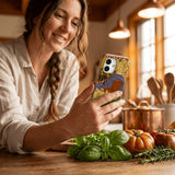 Seashell Virgo Goddess iPhone 15 Case - Lifestyle photo showing phone case in use
