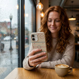 London Fog Ice Ring iPhone 15 Case - Lifestyle photo showing phone case in use