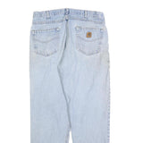CARHARTT Mens Jeans Blue Regular Straight Denim Light W33 L32 Zip Cotton Blend