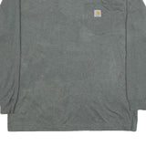 CARHARTT Mens Grey Long Sleeve Pocket T-Shirt L Cotton Blend Casual