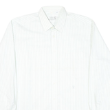 POSIDEN Mens White Striped Shirt L Classic Long Sleeve Button Down Smart Casual