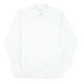 POSIDEN Mens White Striped Shirt L Classic Long Sleeve Button Down Smart Casual