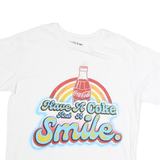 COCA COLA Womens White Have A Coke And A Smile Graphic T-Shirt L Short Sleeve