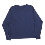 CHAMPION Mens Navy Blue Long Sleeve Crew Neck Graphic T-Shirt L