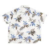 CROFT & BARROW Mens White & Blue Hawaiian Shirt 2XL Rayon Relaxed Fit Tropical