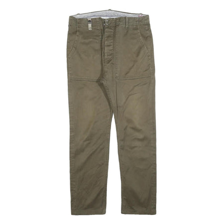 DIESEL Mens Cotton Blend Slim Tapered Trousers Olive Green W29 L28 Casual