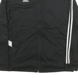 ADIDAS Womens Black & White Zip Track Jacket XL Polyester Blend Plain