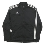 ADIDAS Womens Black & White Zip Track Jacket XL Polyester Blend Plain