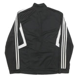 ADIDAS Womens Black & White Zip Track Jacket XL Polyester Blend Plain