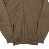 DARREN BRASS Mens Brown Zip Jacket XL Cotton Blend Plain Casual Smart