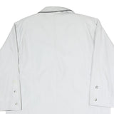 Womens White & Grey Button Closure Jacket XL Polyester Blend Classic Plain Style