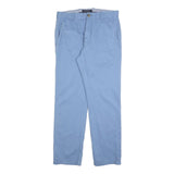 TOMMY HILFIGER Mens Cotton Blend Blue Regular Fit Straight Trousers W29 L30