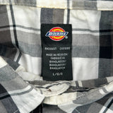 Dickies Checked Short Sleeve Shirt - Large Black & White Cotton