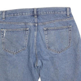 Mens Blue Denim Casual Shorts L W34 Cotton Blend Classic Fit Button Closure