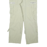 Mens Cotton Blend Relaxed Cargo Trousers Beige W34 L30 Casual Outdoor Utility