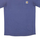 CARHARTT Mens Blue Pocket T-Shirt S Short Sleeve Crew Neck Workwear Logo
