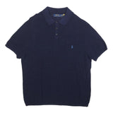 POLO RALPH LAUREN Mens Blue Polo Shirt XL Cotton Blend Short Sleeve Classic Fit