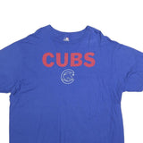 MLB Mens Blue Cubs Graphic T-Shirt 2XL Short Sleeve Crew Neck Cotton Blend