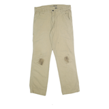 CARHARTT Mens Cotton Blend Beige Relaxed Straight Trousers W33 L32 Workwear