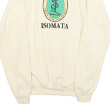 HANES Womens Cream Isomata Sweatshirt Crew Neck M Casual Cotton Pullover