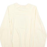 HANES Womens Cream Isomata Sweatshirt Crew Neck M Casual Cotton Pullover