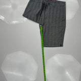 Quiksilver Pinstripe Shorts - 32W 10L Grey Cotton Blend