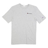 CHAMPION Mens Grey S T-Shirt Short Sleeve Crew Neck Cotton Blend Classic Logo