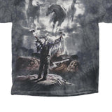 DELTA Mens Black Tie Dye Graphic T-Shirt M Short Sleeve Crew Neck Cotton